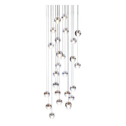 Replica Bocci LED Pendant Light 14.26 Clear Crystal - Chandeliers