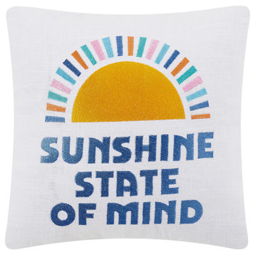 Sunshine State Embroidered Pillow