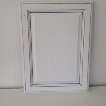 Sara's Contemporary Kitchen Recolor Dove White with gun metal glaze