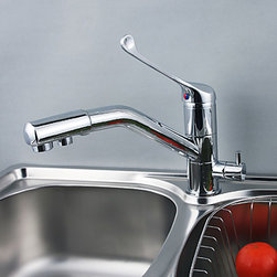 Feature: Centerset  Style: Contemporary  Finish: Chrome  Number of Handles: Sing - Kitchen Faucets
