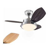 Wenge ceiling fan with halogen lamp