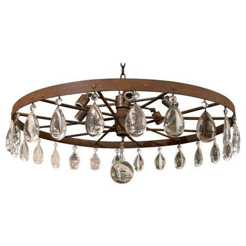 Rusted Wagon Wheel Chandelier