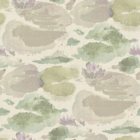 Water Lily Lavender and Green Peel and Stick Wallpaper Bolt