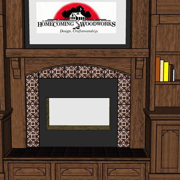 Starr Fireplace surround. Craftsman Style in black walnut.