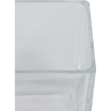 Vickerman Clear Cube Glass Container, Set of 4, 4"