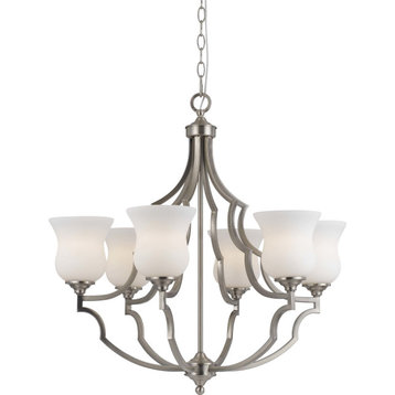 Barrie Chandelier Lamp - Frosted White, 6