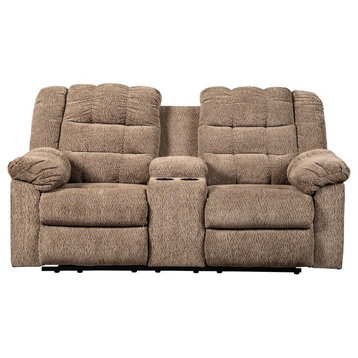Workhorse Double Reclining Loveseat w/Console in Cocoa 5840194