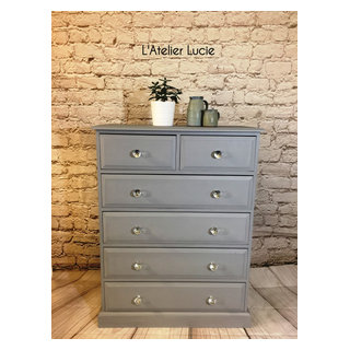 Pine chest of drawers painted in Autentico French Grey - Contemporary -  Buckinghamshire - by Studio Lucie | Houzz