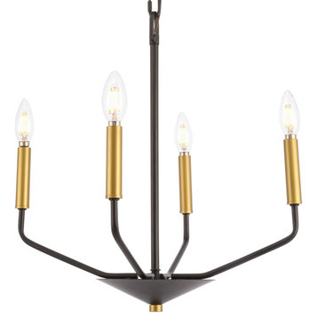 Elegant Lighting LD8023D18 Enzo 4 Light 18"W Taper Candle - Black / Brass