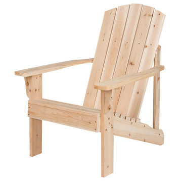 Shine Company 4626N Mid-Century Modern Adirondack Chair, Natural