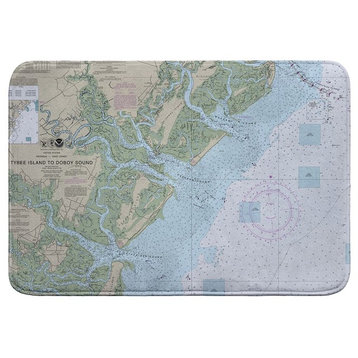 Tybee Island to Doboy Sound, GA Nautical Map Bath Mat 24x36