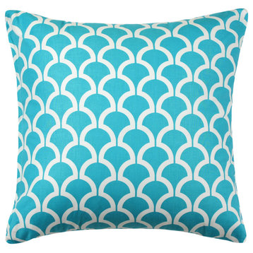 Scallop Pattern Sky Blue Throw Pillow Cover