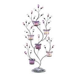 Silvery Tree Shape Wrought Iron Candleholder - Candleholders