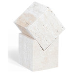 Meridian Furniture - Quad Travertine Tabletop Object, Beige, Travertine - Indulge in the allure of the Beige Quad Decorative Cube by Meridian Furniture. Its captivating design and luxurious Beige elevate any space with effortless elegance. Crafted with precision and durability in mind, this stunning piece becomes the focal point of gatherings, fostering moments of connection and warmth. Embrace sophistication and style with the Quad Decorative Cube, a testament to exquisite taste and timeless beauty.
