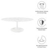 Lippa 48" Oval Artificial Marble Coffee Table in White