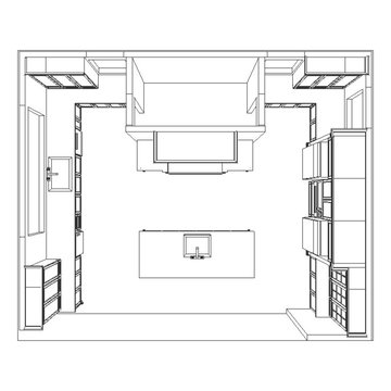 Birdseye view with walk through pantry