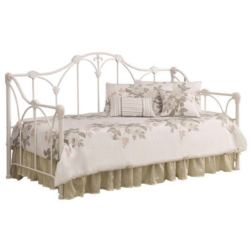 Coaster Halladay Traditional Twin Metal Daybed with Floral Frame in White