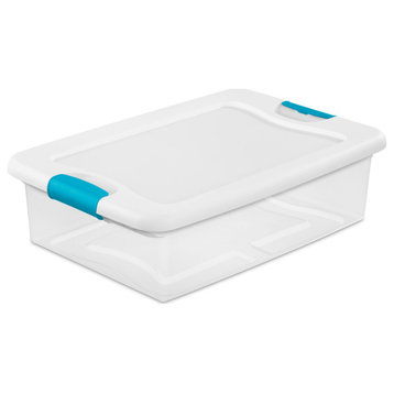 Sterilite 14968006 Latch Storage Box Container with Lid, 32 Quarts, Clear