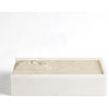 Luxe Italian Alabaster Stone Slab Round Box Rock Live Edge Handle Natural White