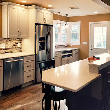 Direct Depot | White & Dark Shaker Overlay Kitchen