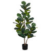 Artificial Plant, 49" Tall, Indoor, Floor, Greenery, Potted, Green Leaves