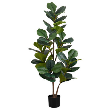 Artificial Plant, 49" Tall, Indoor, Floor, Greenery, Potted, Green Leaves