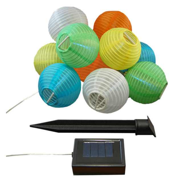 Solar Nylon String Lanterns 3 Multi Color Traditional Outdoor Solar Nylon String Lanterns 3 Multi Color