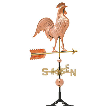 20"L x 3"W x 46"H Copper Rooster Classic Directions Weathervane, Polished