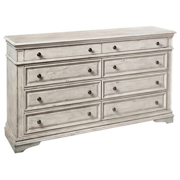 Highland Park Dresser, Distressed Rustic Ivory, Without Mirror