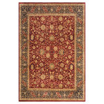 Bareen's Designer Rugs - Antique Kashan Vegetable Dye Maryanna Red Blue Wool Rug - 8'1 x 9'11 - Designed with mesmerizing intricacy and gorgeous color palette, this hand-knotted masterpiece demonstrates the beauty and electrifying thrill of Pak Persian art. These meticulously handcrafted Pak-Persian rug is made with pure wool and features breathtaking traditional and transitional designs in beautiful lush color pallet. Known for their intricate designs these rugs are a reproduction of Persian rugs, made in Pakistan with unique Mughal designs. Made by master weavers using the same Persian texture, design and dying technique, we wanted to create the most significant manifestation of the Persian art, life and culture. This rug is most famous for its exceptional quality, incredible designs, patterns and vibrant rich color. Pak-Persian rugs made with Persian weave with high knot counts, which enables the high intricacy and detail found in the patterns are also referred to as State of art, each color adds a rich beautiful detail in the artwork of this rug. The design, color and beautiful chromatic composition with a vibrant sheen with traditional and transitional designs, exude beauty, elegance and quality make this rug a masterpiece of its own.