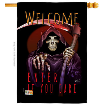 Enter If You Dare Fall Halloween House Flag