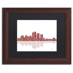  Louisville, Kentucky, Skyline Abstract (24x36 Giclee Fine Art  Print, Recycled Wood Frame, Silver): Posters & Prints