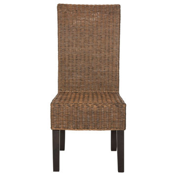 Sergio 18" Wicker Dining Chair set of 2 Brown Multi