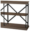 GDF Studio Braylon 3-Shelf Industrial Wood Bookshelf, Brown