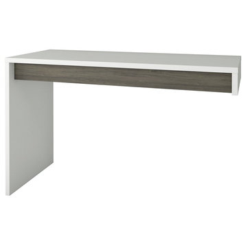 Chrono Reversible Desk Panel 211348 from Nexera, Bark Gray and White