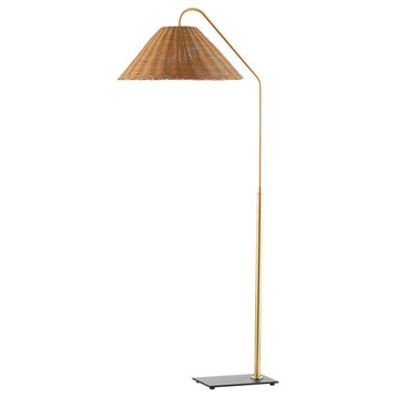 Lauren 1-Light Floor Lamp Aged Brass