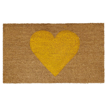 Calloway Mills Yellow Heart Doormat, 30x48
