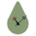 LeisureMod - LeisureMod Manchester Raindrop Design Silent Non-Ticking Wall Clock, Mint - Clock is Silent Ticking