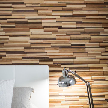 Chambre à coucher avec mur décoratif / Bedroom with accent wall