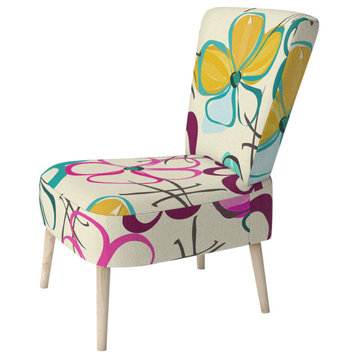 Multicolor Flowers Chair, Side Chair