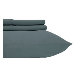 Royal Tradition - 100% Cotton Sateen Sheet Set, 1000 TC Solid, Gray, King - Sheet And Pillowcase Sets