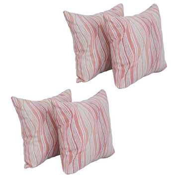 17" Jacquard Throw Pillows With Inserts, Set of 4