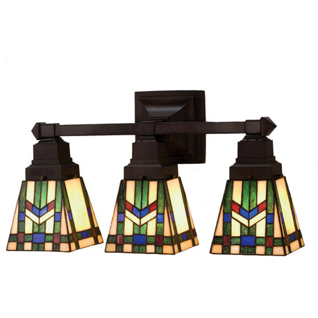 Meyda Tiffany 31248 Stained Glass / Tiffany 3 Light 20"W Bathroom - Tiffany