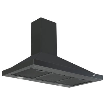 Ancona 36" 450 CFM Convertible Wall Mount Range Hood, Black Stainless Steel