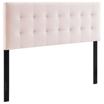 Lily Biscuit Tufted Full Performance Velvet Headboard, Pink