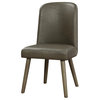 ACME Waylon Faux Leather Upholstered Dining Side Chair in Gray Set of 2