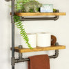 Farmhouse Bath Shelf With Towel Bar