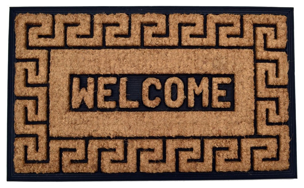 Welcome Greek Key Door Mat, ID712RBCM - Contemporary - Doormats - by ...
