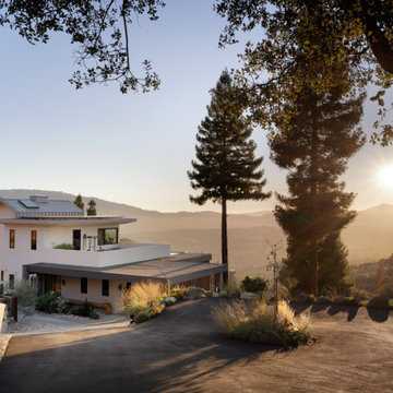 A little farm below a hillside resort-style off-the-grid view home