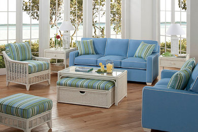 Inspiration for a coastal living room remodel in Boston